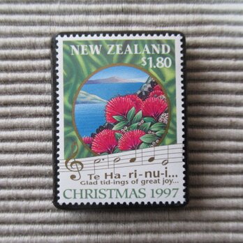 ニュージーランド　クリスマス切手ブローチ 8369