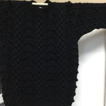 男女兼用　アラン黒のセーターの画像