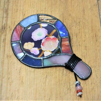 きもの手鏡(紫梅)の画像