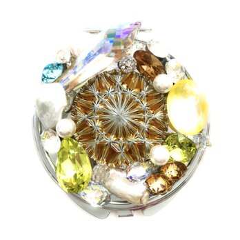 東京切子コンパクトミラー　ひまわり　Jewelry Box  アンバーの画像