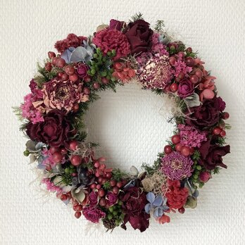 atelierBLUGRA八ヶ岳〜薔薇とジニアのWreath03の画像