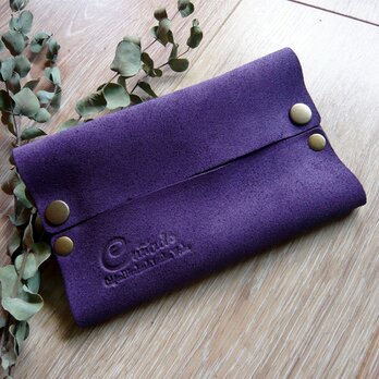 大人のためのスエード革ポケットティッシュケース：紫陽花カラーⅡ・プチプラギフト♪の画像