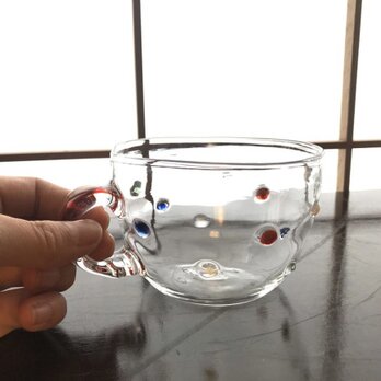 『ガラスのボウル(赤) 小サイズ』耐熱ガラスの画像
