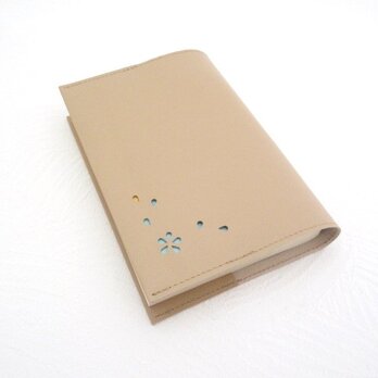 文庫本サイズ対応《ピッグスキン》「HANABIRA」シリーズ・一枚革のブックカバー・0728の画像
