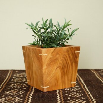 木製 鉢カバー（3号鉢用）桜材4　植木鉢カバーの画像