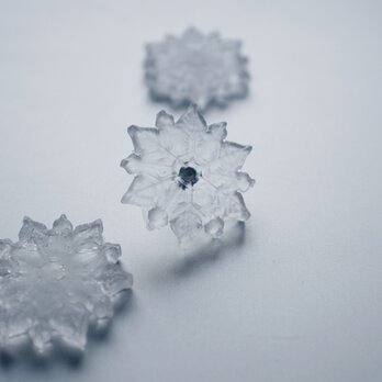 雪、ついてるよ　雪の結晶　ピンブローチ　NO.07の画像