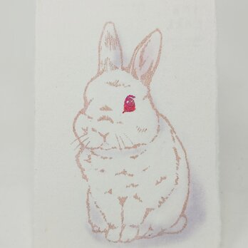 ギルディング和紙葉書　うさぎ白の画像