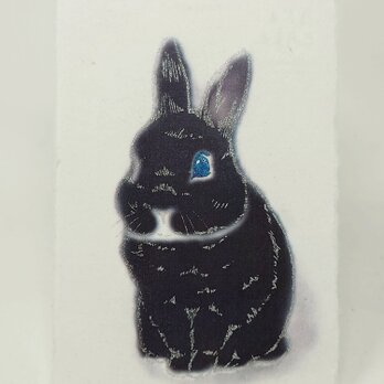 ギルディング和紙葉書　うさぎ黒の画像
