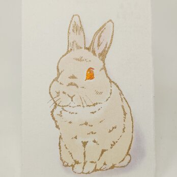 ギルディング和紙葉書　うさぎ茶の画像