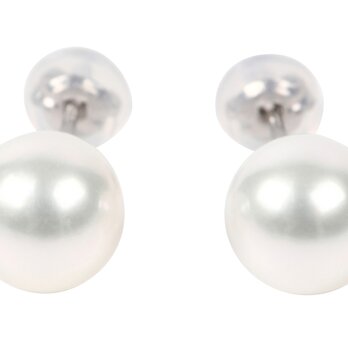 【壱岐真珠】一粒パール スタッドピアス 7.0-7.5mm pt900（プラチナ900）の画像