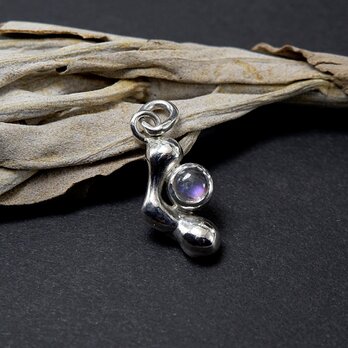 アンデシン・ラブラドライトのデザインペンダント（パープルピンク・レインボー）