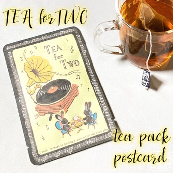 【うさぎ】TEA for TWO お茶パックはがきの画像