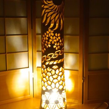 竹灯り・竹あかり・竹灯籠　◆極太竹◆ 両面彫り～～ 癒しの灯り★煌竹★～の画像