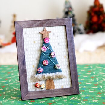 一点モノ！ リバティ生地のクリスマスツリーフレームの画像