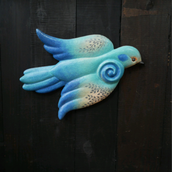青色の鳥のレリーフ  no.1の画像