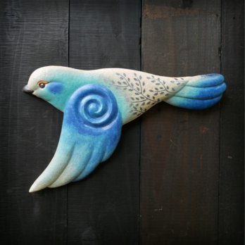 青色の鳥のレリーフ  no.3の画像