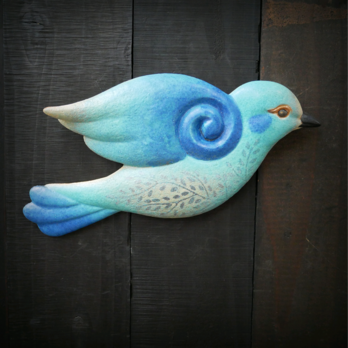 青色の鳥のレリーフ  no.6の画像