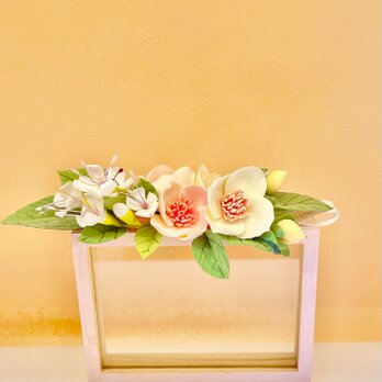 【eternal flower】クレイアート＊春を先取り＊桜とベビーピンクのフレームアレンジの画像