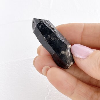 チベット産モリオンE・原石・12g ✧麻ポーチ付き✧黒水晶の画像