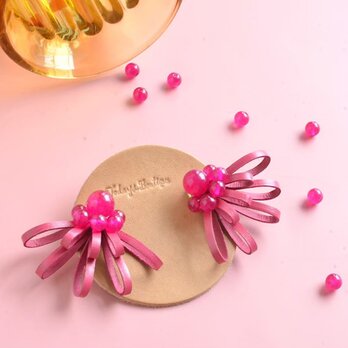 Sucre【レザーピアス/イヤリング】"pink"の画像