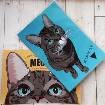 キジトラ猫のポストカード2種セットの画像