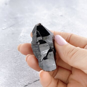 チベット産モリオンB・原石・30g ✧麻ポーチ付き✧黒水晶の画像