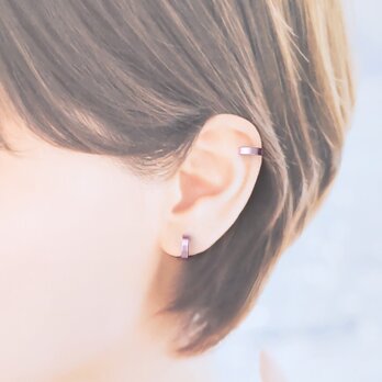 【再販】〈軽い〉〈痛くない〉〈挟むだけ〉2wayベビーピンクフラットリングイヤリング・イヤーカフ〈直径約11㎜幅約3㎜〉