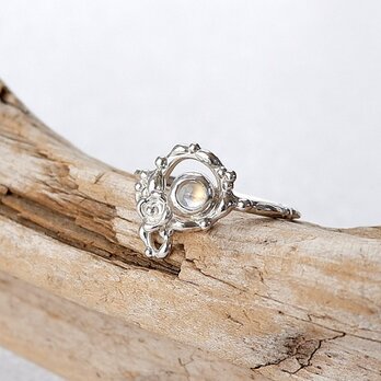 アンデシン・ラブラドライトの小花サークルリング　9号  天然石アクセサリー　指輪の画像