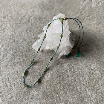 stationB*green tourmaline-green cord-の画像