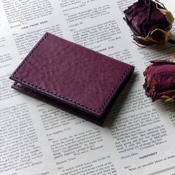 イタリア革の免許証ケース／身分証ケース／紫の画像