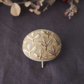 陶器のポニーフック　『Leaf pattern 冬』の画像