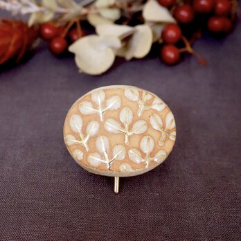 陶器のポニーフック　『Leaf pattern 冬』の画像