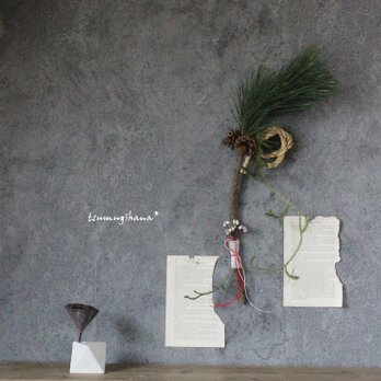 【お正月】松毬のついた祝い松飾り　　　　しめ縄　変わりしめ縄　正月飾り　祝い松　しめ飾りの画像
