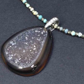 Druzy Agate/diamond_0.08ct/pt900 Pendant top　【Soro/ソロ】の画像