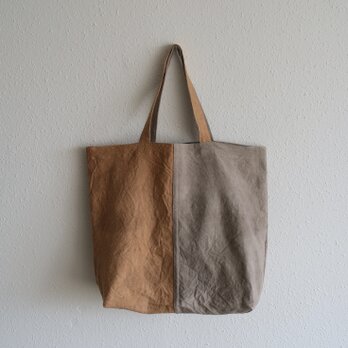 【再入荷】シャトルリネン柿渋染めトートバッグ　2色合わせの画像