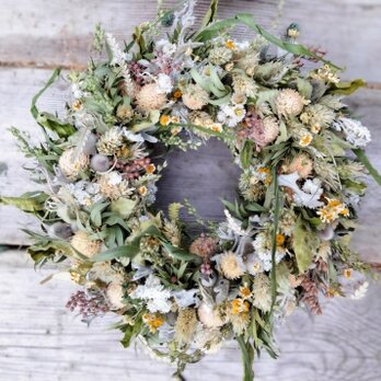 白い小花のリース