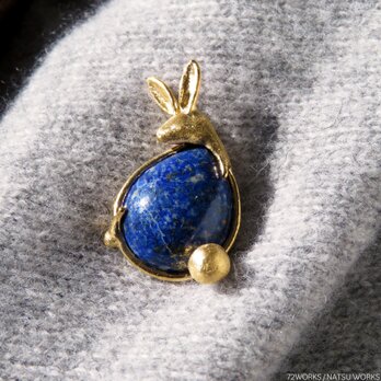 うさぎのラピス ブローチ / Lapis Lazuli Rabbit Broochの画像