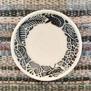 森の搔きおとし豆皿の画像