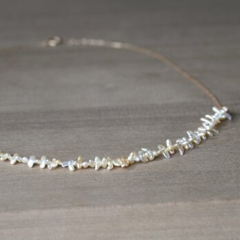 [送料無料] K18 ミニケシゴールドカラーアコヤ真珠ネックレス(PNK007)の画像