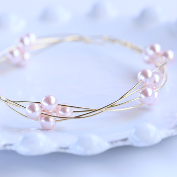 ウタカタ -14kgf さくら色 Swarovski Pearl Bangleの画像