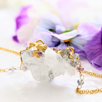 水晶クラスター 菫色のネックレス トマスゴンサガ産の画像