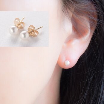ベビー淡水パールのシンプルひとつぶピアス