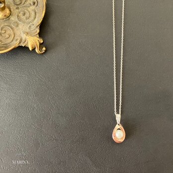 teardrop necklace {真珠/SV}の画像