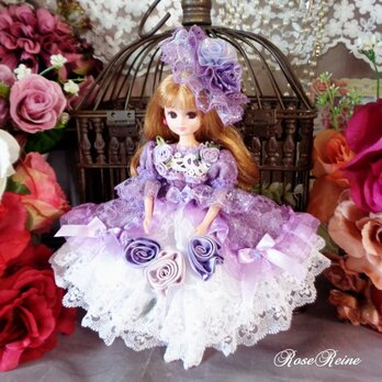 ロリータロマンス ミステリーパープルの妖精 優美で可憐なオーバースカートドールドレスの画像