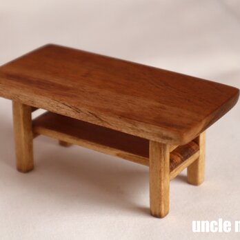 ドール用ローテーブル（桜／色：チェスナット）　1/12ミニチュア家具の画像