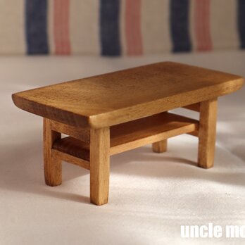 ドール用ローテーブル（ホウ／色：チェスナット）　1/12ミニチュア家具の画像