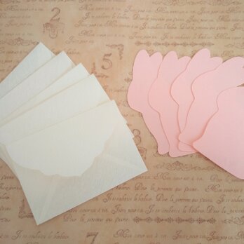 可愛いうさぎのメッセージカードとミニ封筒(５枚セット）の画像