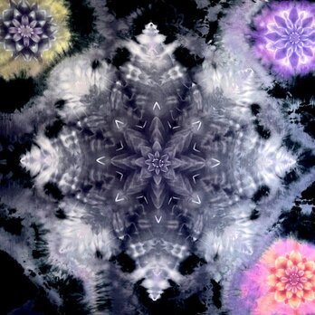 タイダイ染め　タペストリー　月の華　星の花 HD18-36の画像