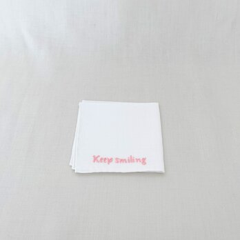 - Sale -【リネンのハンカチ】Keep Smiley / 小の画像