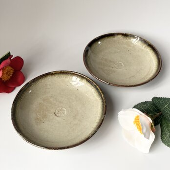 新春福袋　特別価格　ベージュの小皿ペア　【手仕事 民藝　和　陶器】